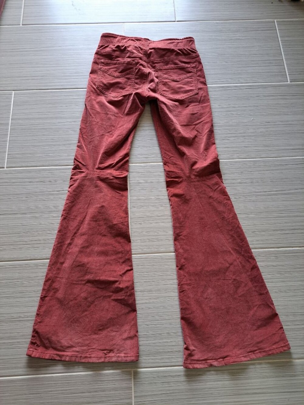 We The Free Rust Brown Flare Corduroy Pants Womens Size 27 Made Pull On Boho - Picture 9 of 12